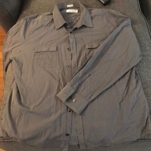 MensXL Calvin Klein gray long sleeved casual shirt